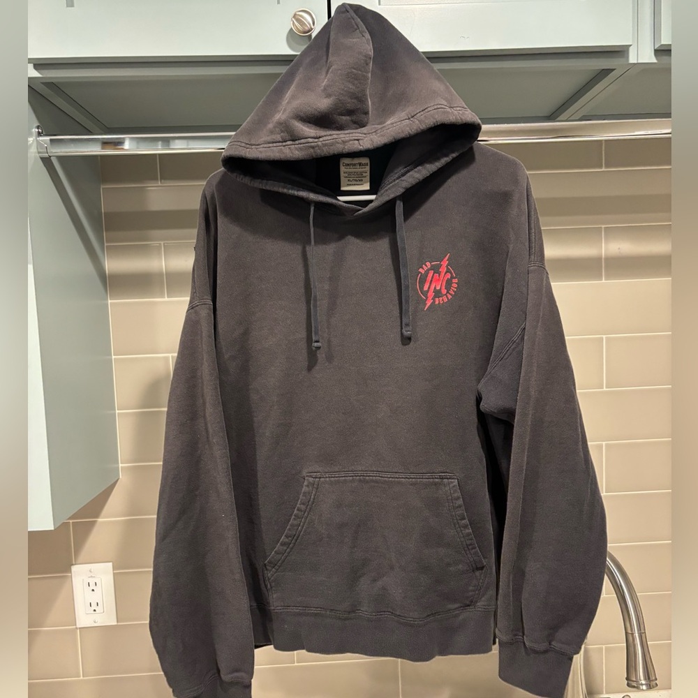 Y2k Faded Black Bad Behavior Inc Hoodie Sweatshirt Size Xl